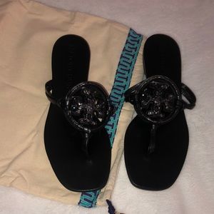 Tory Burch jeweled Miller sandals— size 8 but runs small, could fit a 7-7.5!